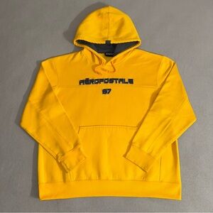 Vintage 90s Aeropostale Vibrant Yellow Hoodie Size L Skater Hip Hop Streetwear